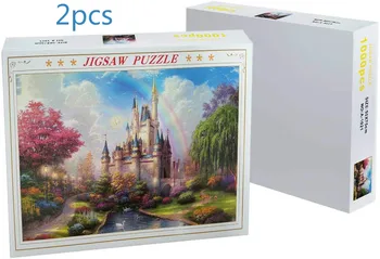 

1000- Piece Adult Kids Jigsaw Puzzle-Dream Castle Jigsaw Puzzle Puzzle Educational Toy Puzzlex2pcs DIY