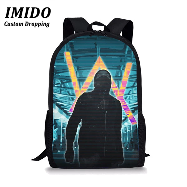 IMIDO Стильный Рюкзак классный DJ Alan Walker школьный рюкзак для детей школьные принадлежности для мальчиков сумка через плечо женская Mochila - Цвет: WLL4317