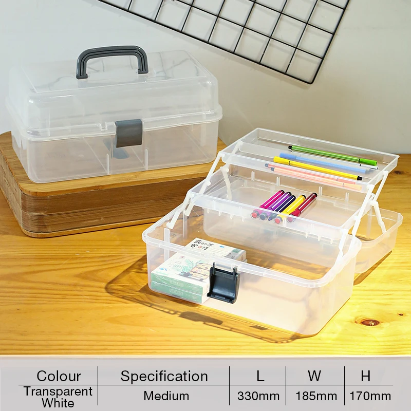 Tofficu Portable Medicine Box Organizer Storage Fold 3- Layer Large  Medicine Cabinet Household Medicine Storage Box Medicine Chest Medication  Chest