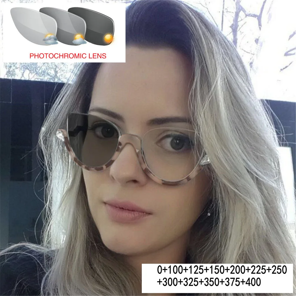 MINCL/близорукость фотохромные солнцезащитные очки готовые женские оправа для очков от близорукости с цветными линзами солнцезащитные очки близорукость очки FML