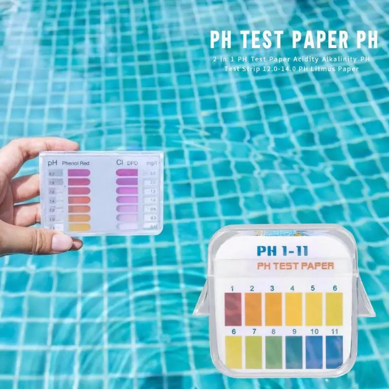 2 в 1 кислотность щелочности PH Тест-полоска 1-11 12,0-14,0 PH лакмусовая бумага