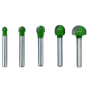 

5Pcs 6Mm Shank Ball Nose Router Bits Set End Mill Round Cove Box Solid Carbide CNC Radius Core Milling Bit