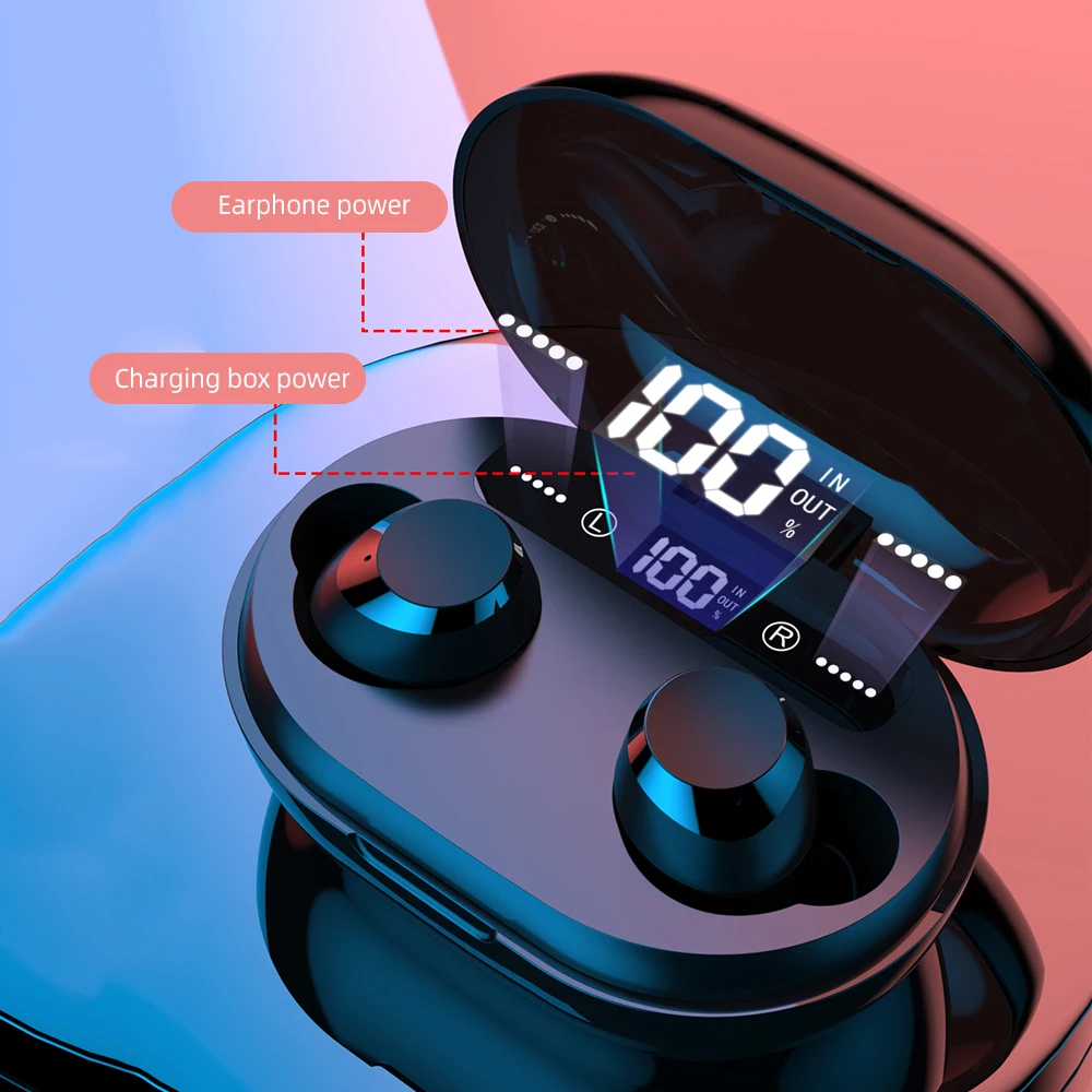 Новинка 6D стерео Bluetooth гарнитура шумоподавление Беспроводная гарнитура TWS наушники 3300 мАч светодиодный дисплей Bluetooth гарнитура