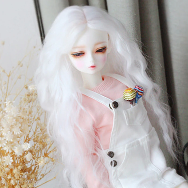 1/3 1/4 1/6 BJD парик высокая температура длинные модные белые волнистые провода BJD парик SD для BJD куклы