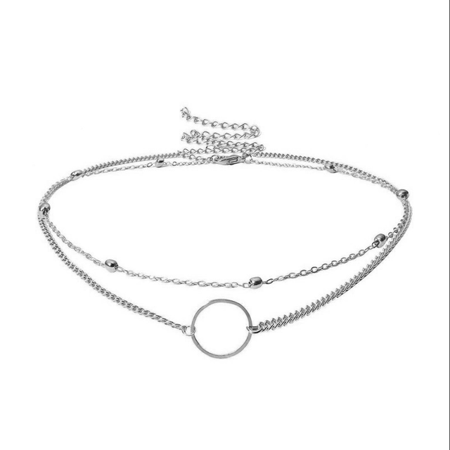 Arrival 2021 Fashion Modern Choker Necklace Two Layers Round Necklaces Gold Color Necklace Choker Jewelry For Women