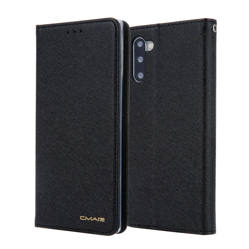 Note 10+ кожаный чехол из шелковой ткани для Samsung Galaxy S8 S9 S10 Plus S7 edge Note 8 9 чехол с магнитным откидным держателем для карт