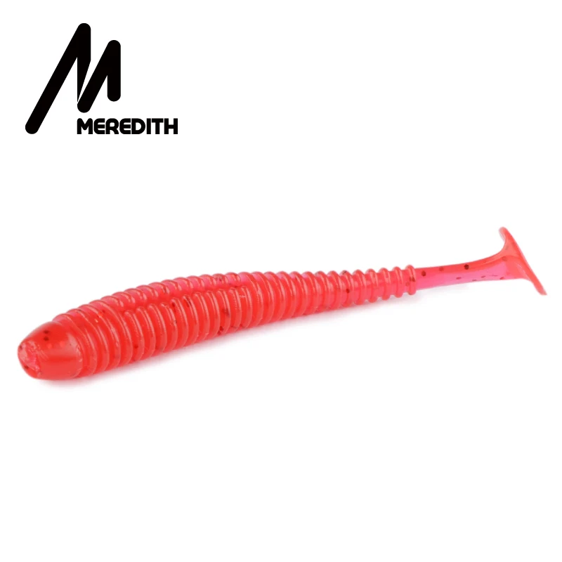 MEREDITH Swing Impact T tail Силиконовые мягкие приманки 55 мм 65 мм 75 мм Спиральные Червячные рыболовные приманки привлекательные Воблеры снасти для ловли окуня - Цвет: T