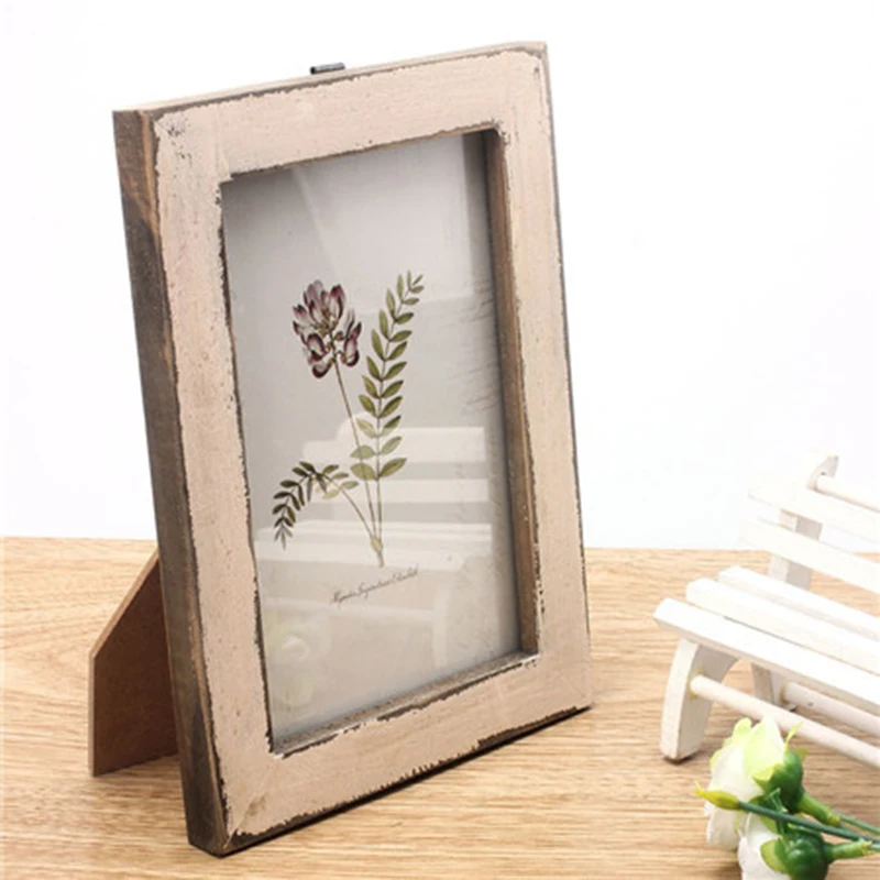 Picture Holder Photo Frame Hanging Desktop standing durable room decoration Vintage Wooden