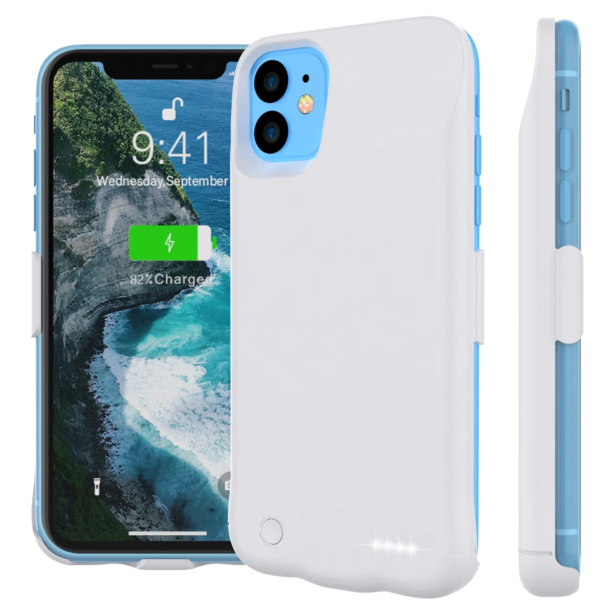 Белый Для iPhone 11 6,1 дюймов 5200 мАч зарядное устройство чехол внешнее резервное зарядное устройство power Bank защитный чехол ударопрочный чехол Fundas - Цвет: Белый