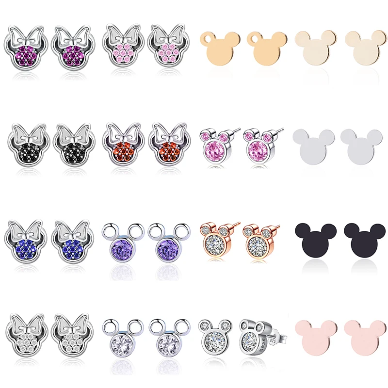 

HOMOD Cartoon Mickey Minnie Earrings for Women Copper Animal Fashion Brand Earings Jewelry Pendients Children Kids Gifts