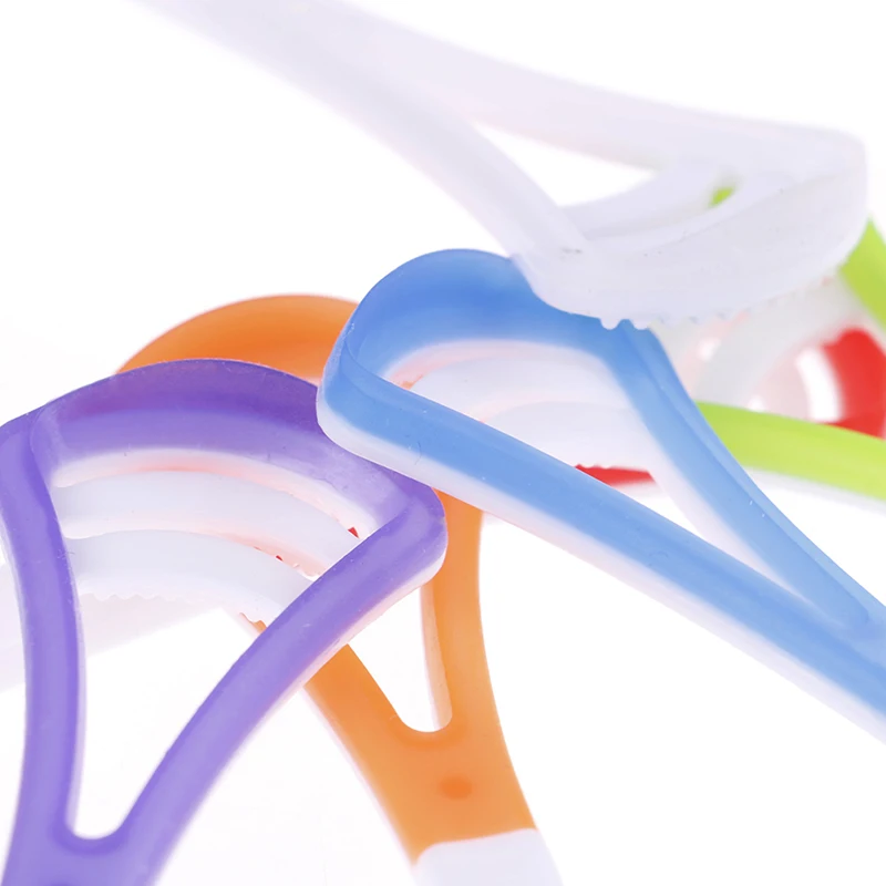2PCS/Lot Plastic Tongue Tounge Cleaner Scraper Care Professional Oral Hygiene Mouth Random Tongue Cleaner Scraper