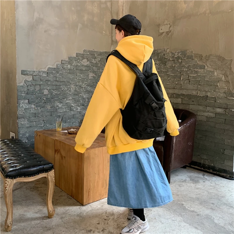 Sudadera Mujer осень зима женские негабаритных Kawaii толстовки Harajuku печатных карман толстовка с капюшоном женские флисовые толстовки