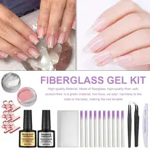 Наращивание ногтей Стекловолоконный гель набор акриловый Стекловолоконный набор для дизайна ногтей УФ-гель для ногтей полинаращивание наборы маникюрные инструменты