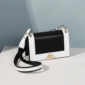 

2019 handbag single shoulder bag fashion Diagonal package Genuine leather zipper Female bag