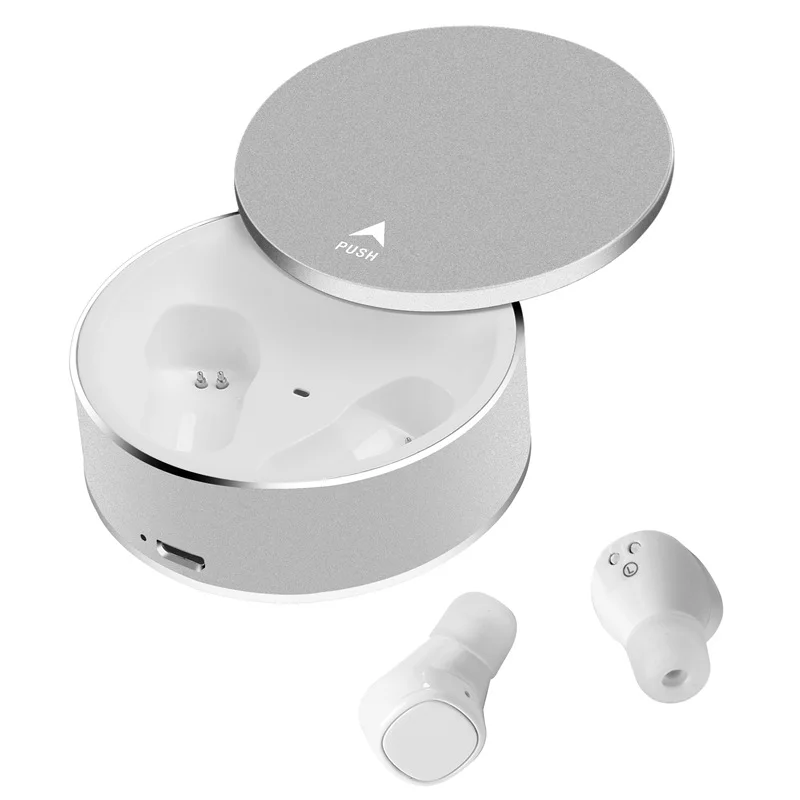 Белый Интеллектуальный отпечаток пальца сенсорный Bluetooth 5,0 наушники IPX5 Водонепроницаемая гарнитура с беспроводной быстрой зарядкой - Цвет: Белый