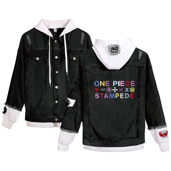 

One Piece Denim Jacket Men Women Hip Hop Jacket Winter Jacket Fake Two Pieces Streetwear Denim Jacket Fashion Young Boy Jacket