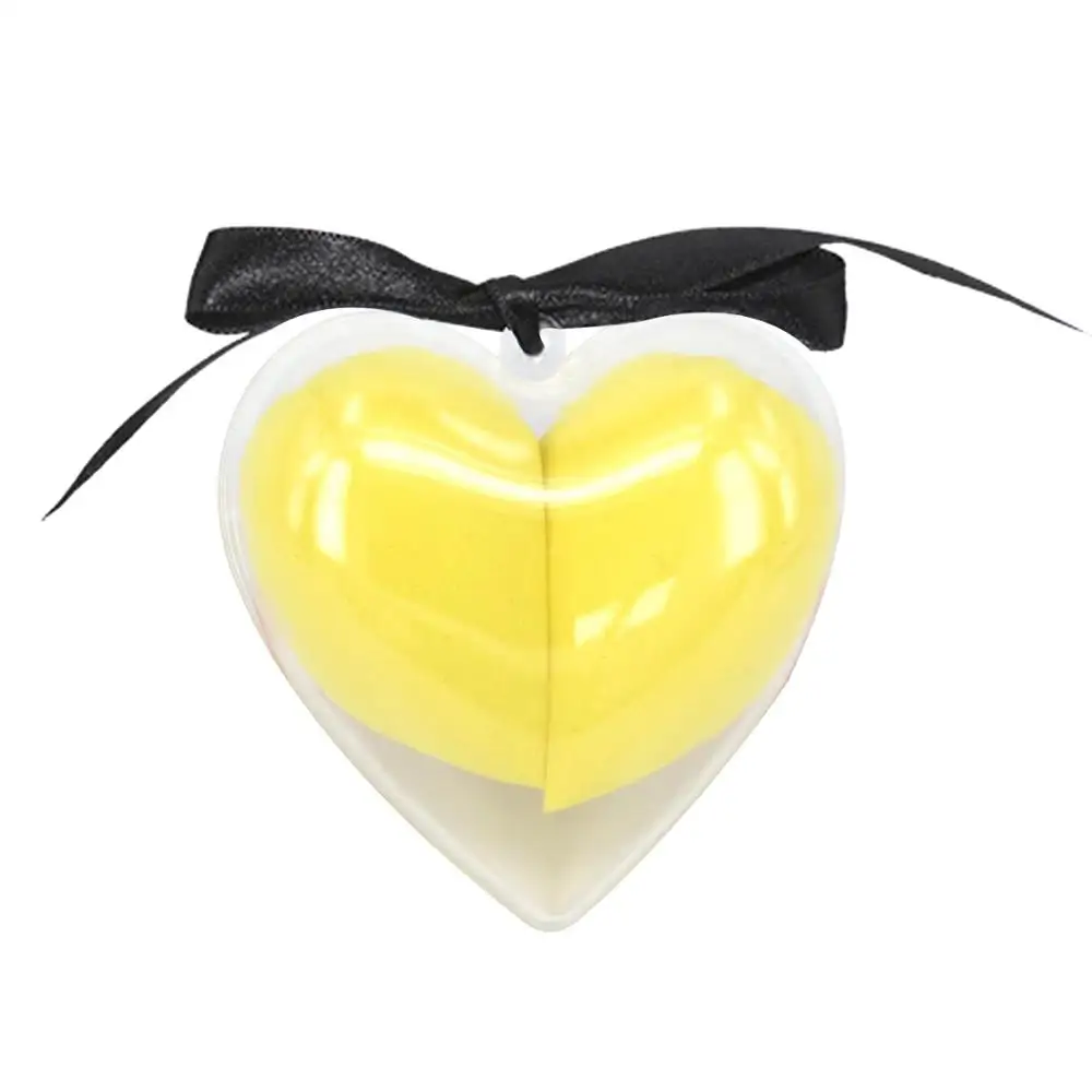 yellow 2 шт./компл. макияж губка сердце-Форма коробка безлатексный Материал косметический слойка, пудры, основы, Применение Красота Make Up Инструменты блендер - Цвет: yellow