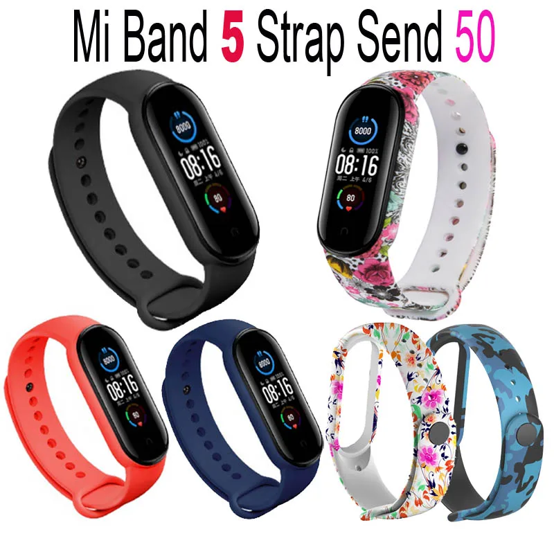 

Mi Band 5 Strap For Xiaomi Mi Band 5/4/3 Bracelet of Design Silicone Wristband Miband 5 Wrist Strap Miband5 Designed Camouflage