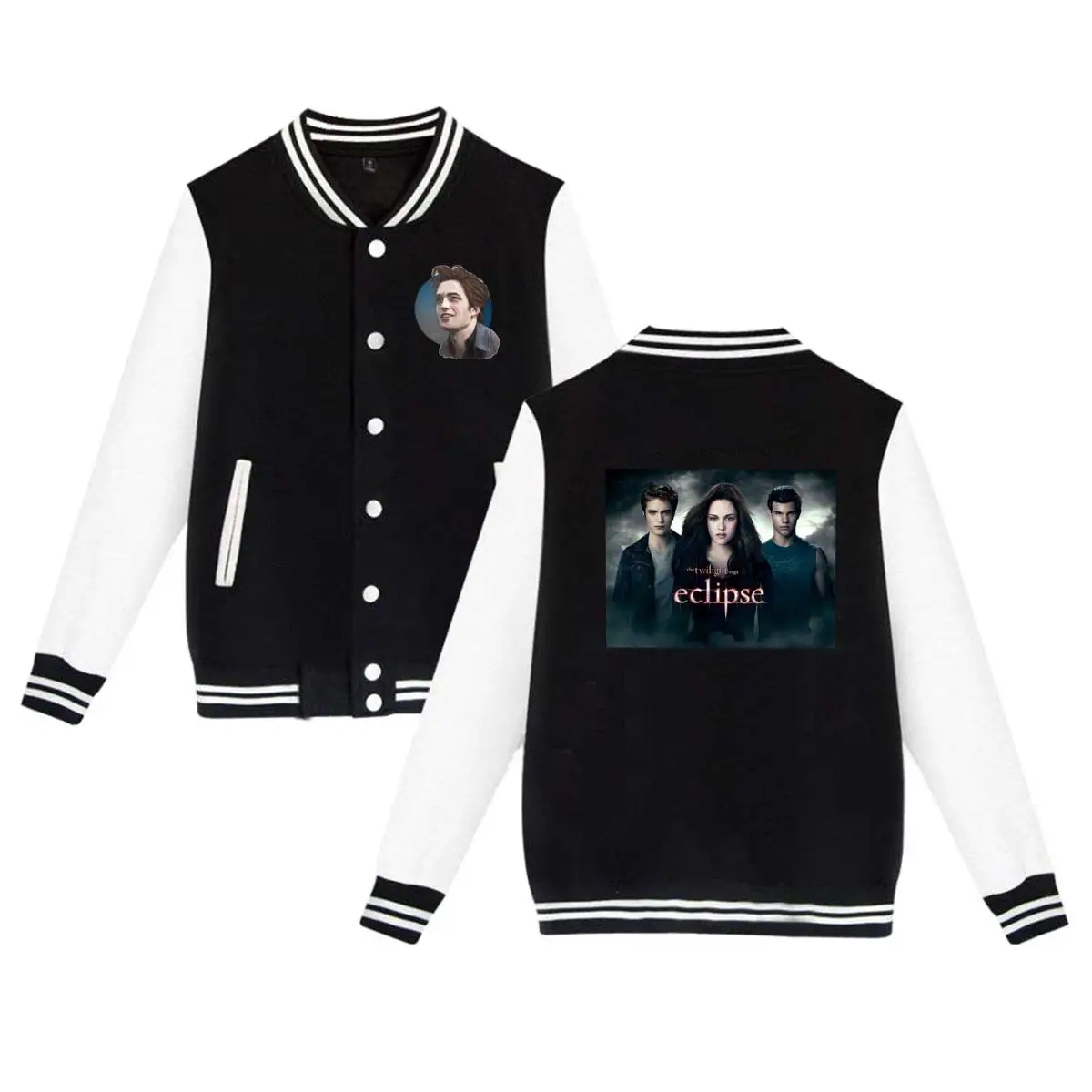 Robert Pattinson Women's Mens Unisex Casual Style Hoodie Baseball Uniform Jacket Coat Sport Sweater Sweatshirt men women | Мужская