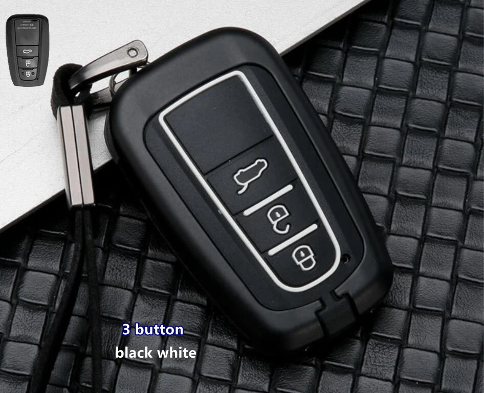Автомобильный ключевой чехол держатель для Toyota Avalon ЧР C-HR камера заднего вида Prius Corolla RAV4 2/3/4 кнопки KeyProtect аксессуары - Название цвета: 3 button