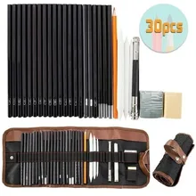 30 шт. Набор для рисования начинающих эскизов угольный карандаш художественная живопись Эскиз канцелярских товаров набор