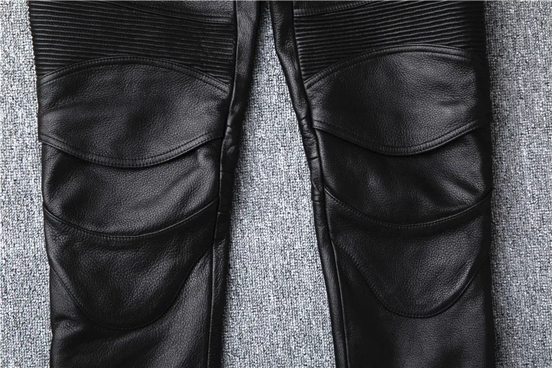 Men's Motorcycle Riding genuine Leather Motorcycle Pants 10