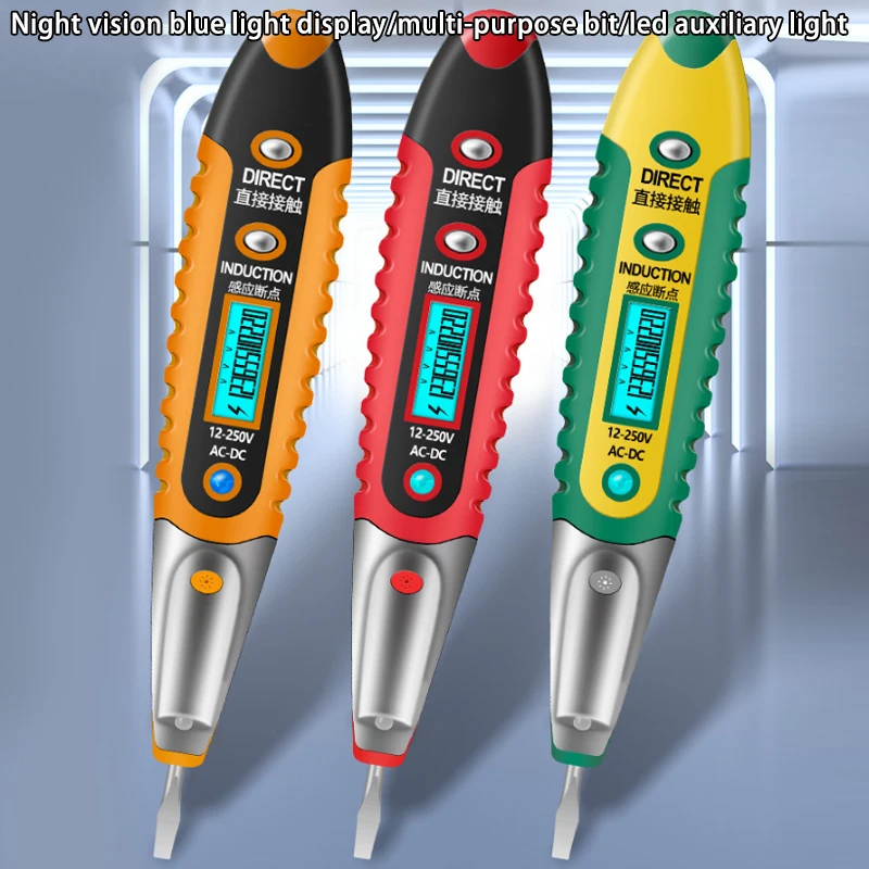 calipers ANENG Digital Tester Pencil non-contact saft Test Pen AC DC 12-250V Tester Electrical LCD Display Screwdriver Voltage Indicator ph water tester