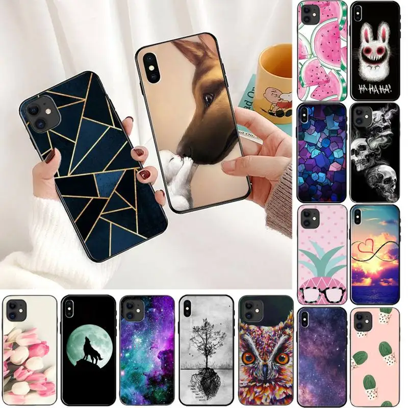 

Marble animal rabbit wolf leopard cartoon watermelon cactus pineapple flower Phone Case for iPhone11 12 pro X SE 2020