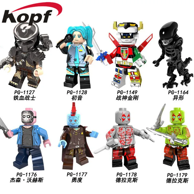 

Single Sale Hatsune Miku Skeleton Skull Alien Yondu Super Heroes Building Blocks Collection Toys for children PG8102