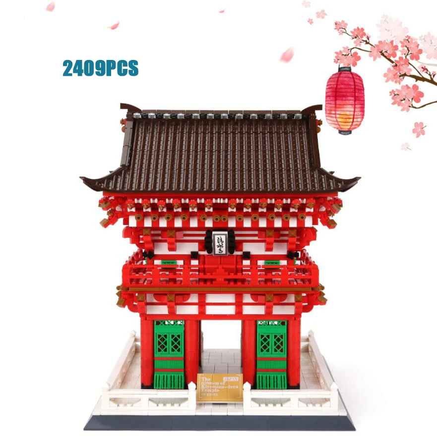 Japan Kiyomizu Temple Benevolent King gate building block world famous Cultural architecture MODEL bricks toys collection | Игрушки и