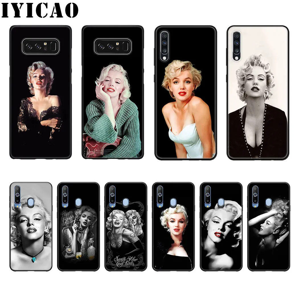 IYICAO Sexy Marilyn Monroe Soft Silicone Case for Samsung A70 A60 A50 A40 A30 A20 A10 M40 M30 M20 M10 Note 8 9 Phone | Мобильные