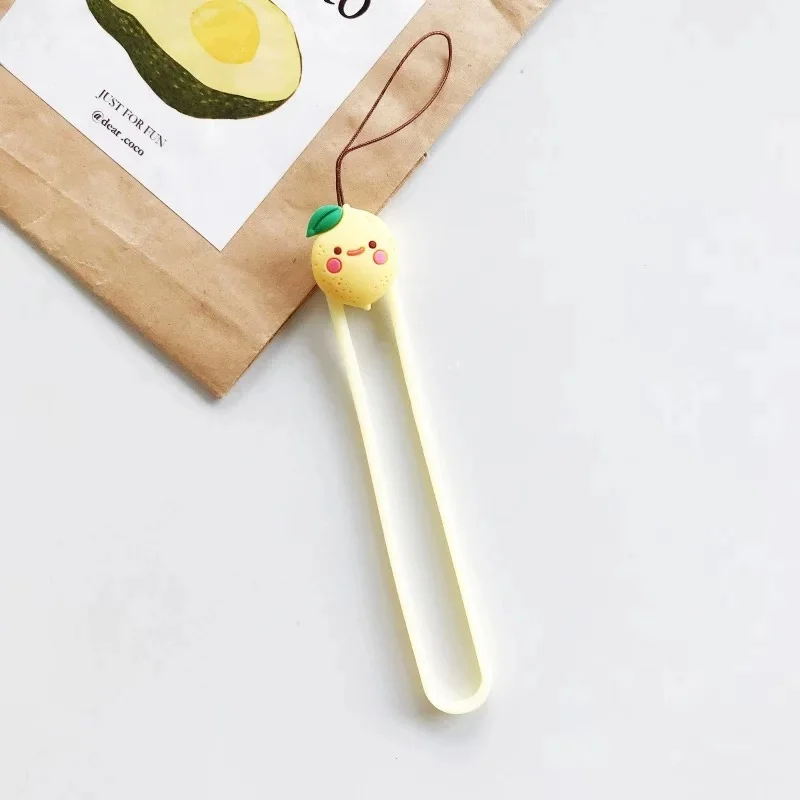 lemon Милый шнур для ключей, ремешок для мобильного телефона, ремешок для ключей, ID карты, для спортзала, USB ремешок, держатель для бейджа, шнур для телефона, подвеска, Короткие ремешки - Цвет: lemon