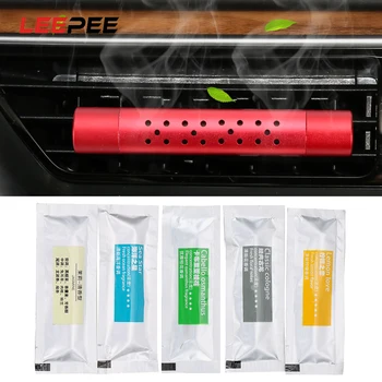 

LEEPEE Car Air Freshener with 5 Free Aroma Sticks Car Fragrance Solid Perfume Diffuser Car Outlet Perfume Aromatherapy Clip