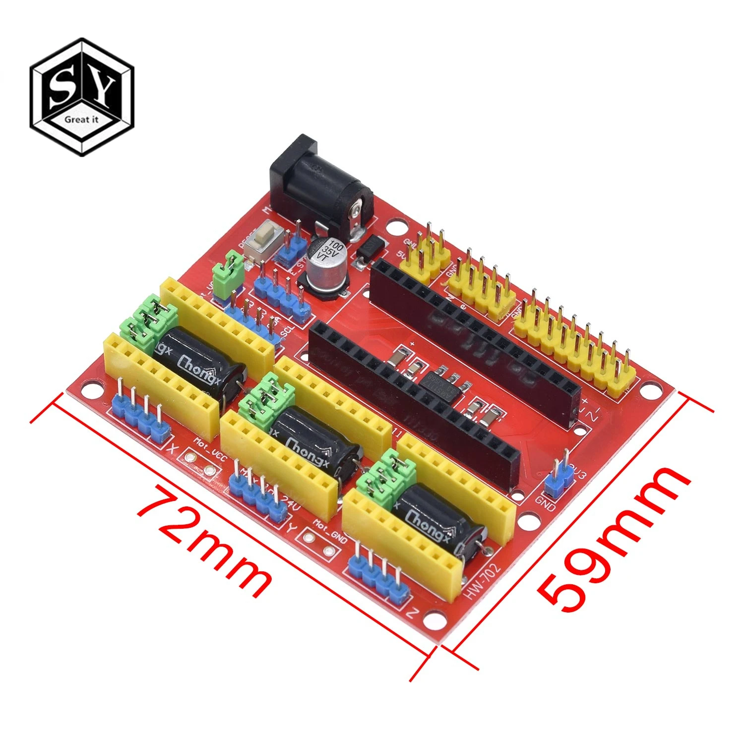 GREAT IT 1 комплект 3DV4 CNC Щит V4+ Nano 3,0+ 3 шт DRV8825 Reprap Шаговые драйверы Набор для Arduino