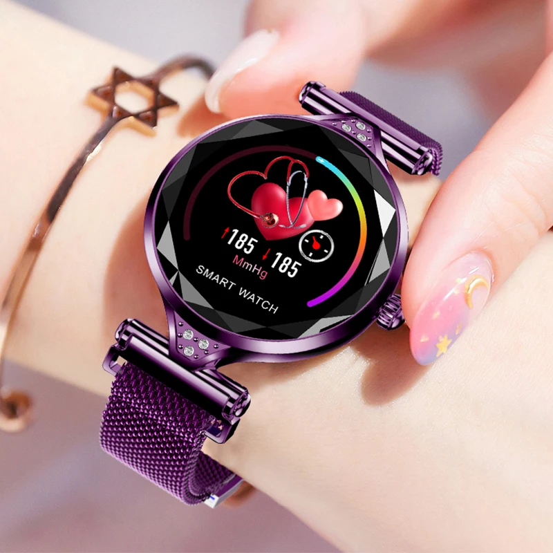H1 Смарт часы для женщин сердечного ритма кровяное давление Smartwatch женский физиологический цикл водонепроницаемый браслет iOS Android часы