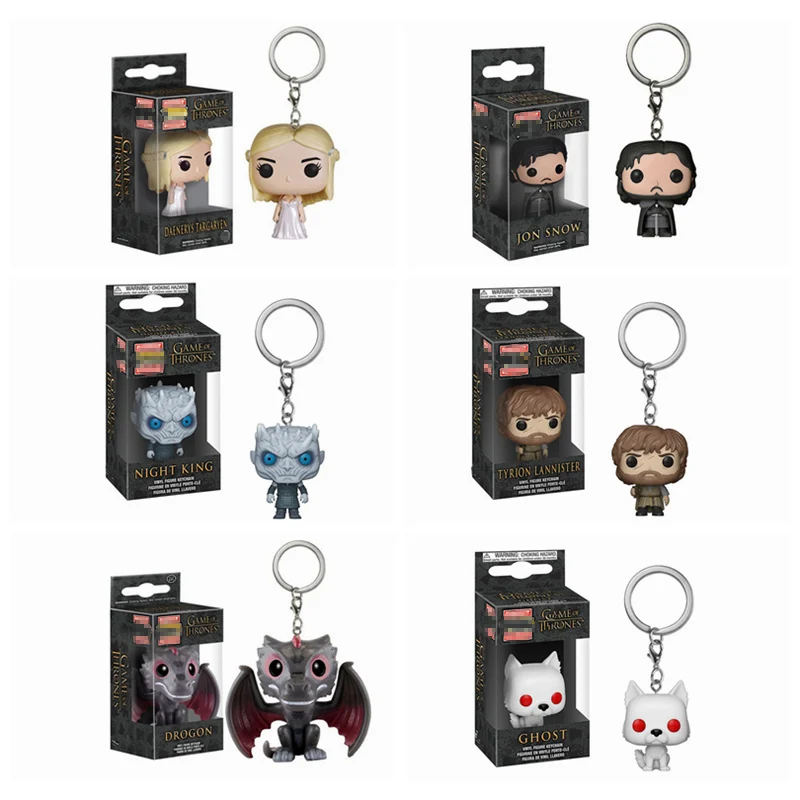 Оптовая продажа Игра престолов Цифры брелок 20/лот Daenerys ночной король Ария Старк Джон Белоснежка ходунки получили фигурки брелки