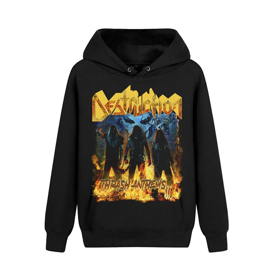 13 крутых дизайнов pollover Толстовка Destruction Rock черные красивые мягкие теплые толстовки Панк тяжелый thrash металлический sudadera флис