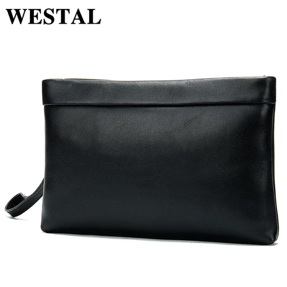 

New headlayer cowhide man with envelope bag in hand, business leisure man