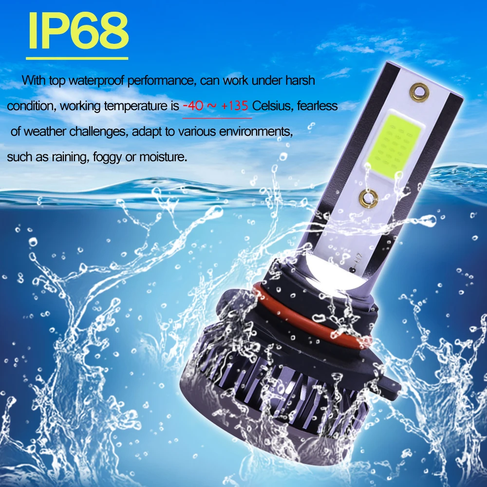 1 Pair LED Headlight Bulbs Driving Fog Light Lamps 8000K 6000LM 9V-36V 36W 9005 Color temperature: 8000K