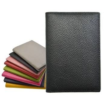 

Genuine Cow Leather Passport Holder Composite Soft Candy Color Cover For The Passport Case with Flight Ticket pocket Card Wallet