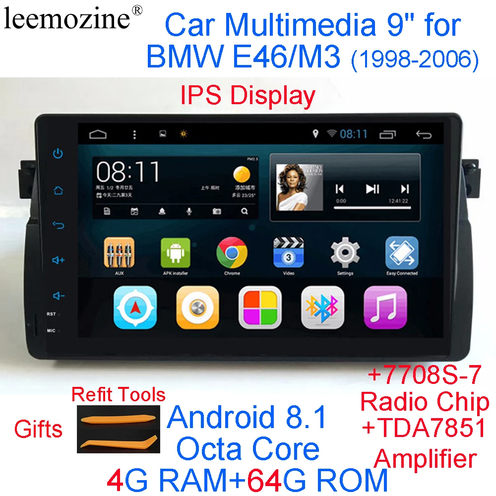 Android 8 1 Восьмиядерный 4G RAM 64G ROM GPS Navi 9 &quotдюймов полный сенсорный IPS автомобильный DVD