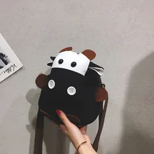 Холщевая сумка на плечо женская сумка Новая Стильная Милая коровья игрушка для девочек универсальная модная сумка на плечо