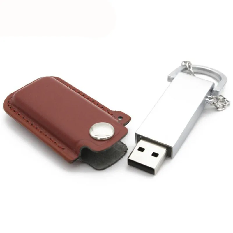 JASTER 64 Гб 4 цвета кожа с брелком модель usb флэш-накопитель usb 2,0 4 ГБ 8 ГБ 16 ГБ 32 ГБ ручка-накопитель подарок - Цвет: brown