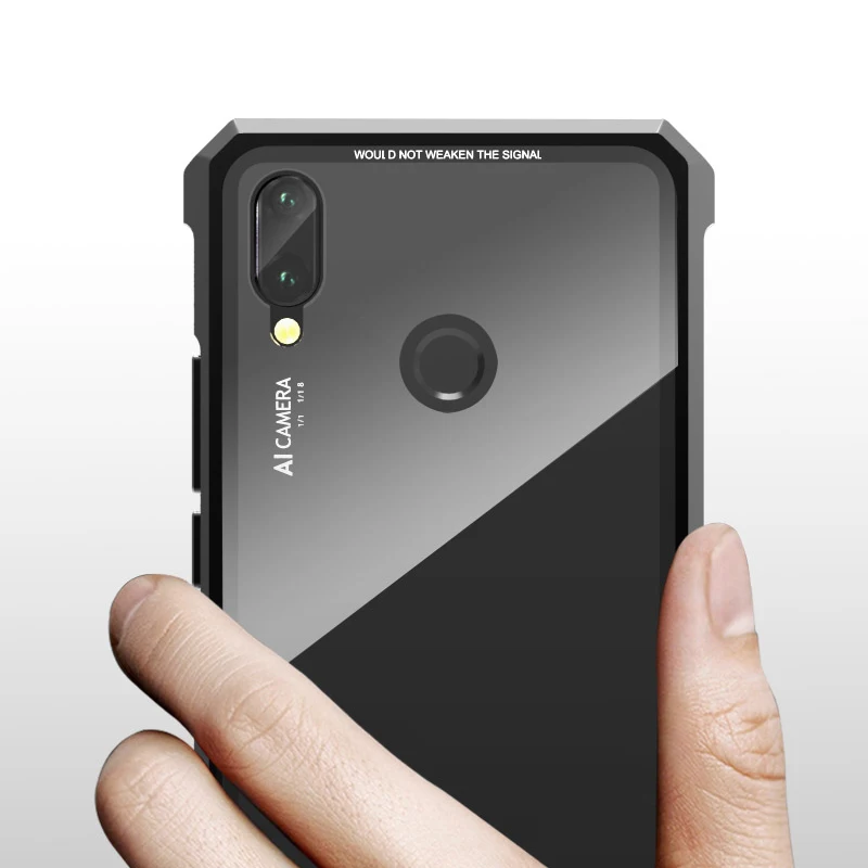 Роскошный металлический чехол для huawei Nova 3 3i 6,3 дюймов, прозрачная стеклянная крышка для huawei P Smart Plus, чехол Nova3 Nova3i psmart plus