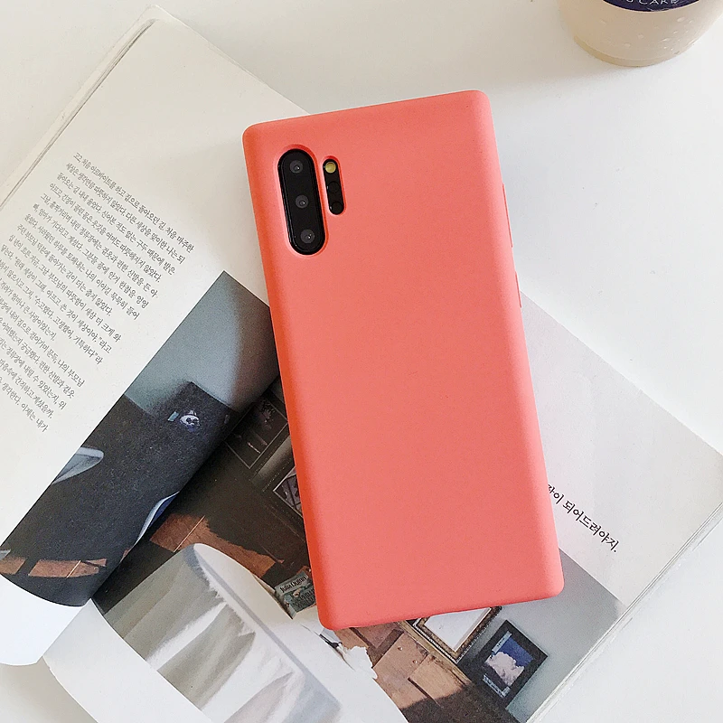 Мягкий силиконовый чехол для samsung Galaxy S10 Plus S 10 Lite S9 S8 Plus Note 9 Note 8 жидкая задняя крышка - Цвет: Coral Red