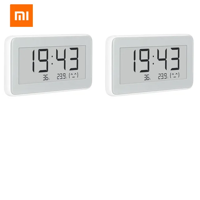 Черный Xiaomi Mijia BT4.0 беспроводные умные электрические цифровые часы для помещений и улицы, гигрометр, термометр, ЖК-измерительные приборы для измерения температуры - Цвет: Черный