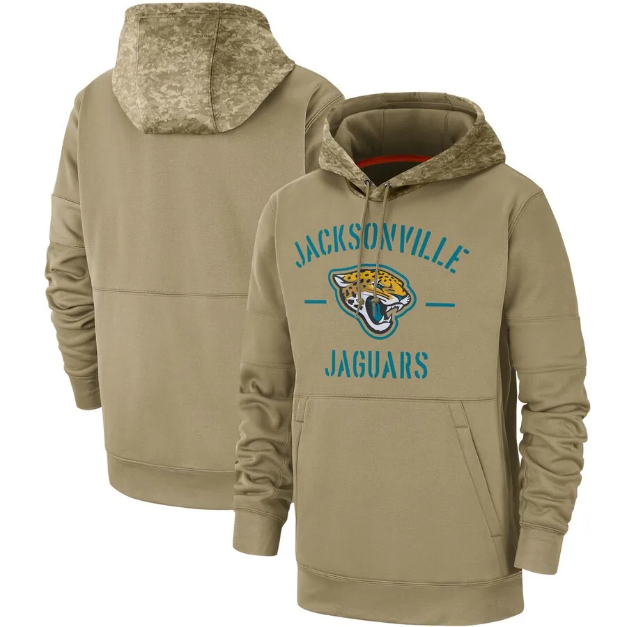 Jacksonville Мужская толстовка для американского футбола Jaguars Салют для обслуживания Sideline Therma пуловер с капюшоном