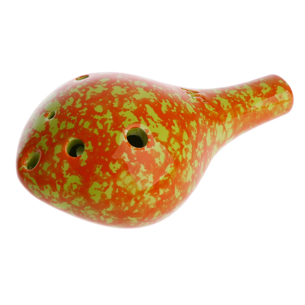 Handcrafted 6 Holes Alto C Glaze Ceramic Ocarina Novelty Wind Instrument Craft Souvenir Gift