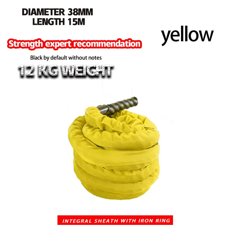 38mm 15m Железное кольцо для фитнеса, качающаяся корзинка, большая веревка, домашнее оборудование, Боевая веревка, физическая тренировка, взрывоопасная сила, сила, бросок r - Цвет: 38mm 15m