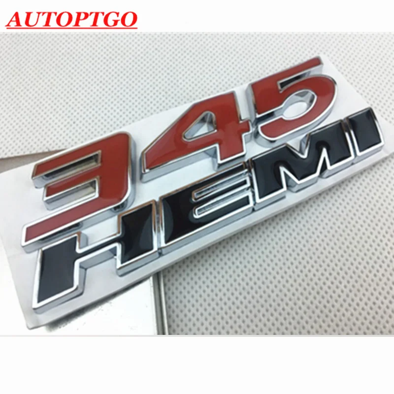 Красный металл 3D 345 HEMI 345 HEMI эмблема на крыло боковая наклейка подходит для большинства CHRYSLER 300C DODGE ram CHALLENGER зарядное устройство - Цвет: 345 HEMI Red Black